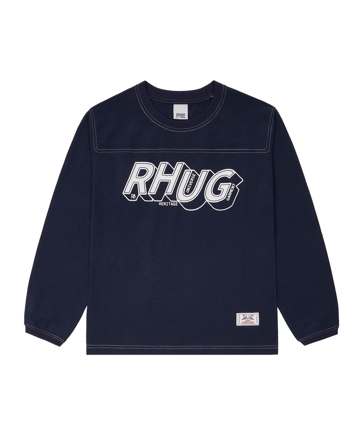 유니버스 가먼트(UNIVERSE GARMENT) RHUG 그래픽 긴팔 티셔츠_NAVY