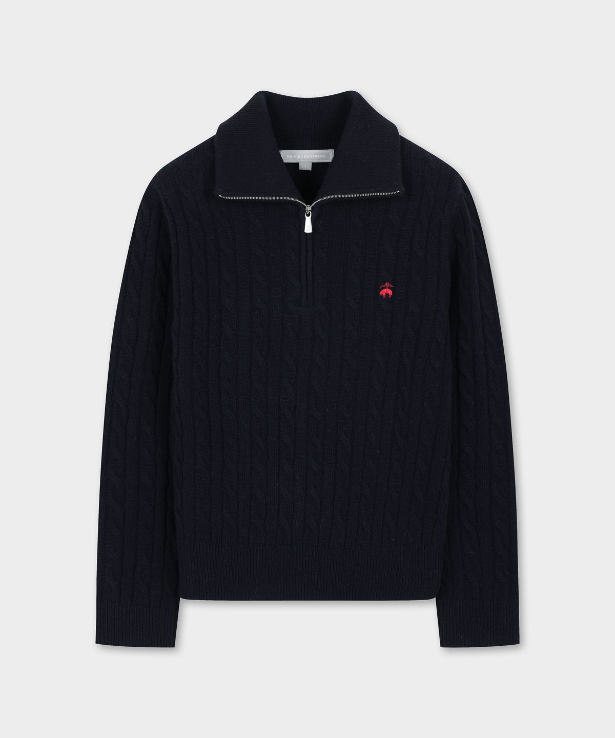 브룩스 브라더스(BROOKS BROTHERS) [여성] 울 케이블 하프집업 (네이비) (BBWZWBG406)