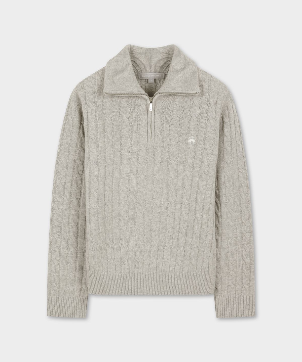 브룩스 브라더스(BROOKS BROTHERS) [여성] 울 케이블 하프집업 (그레이) (BBWZWBG406)