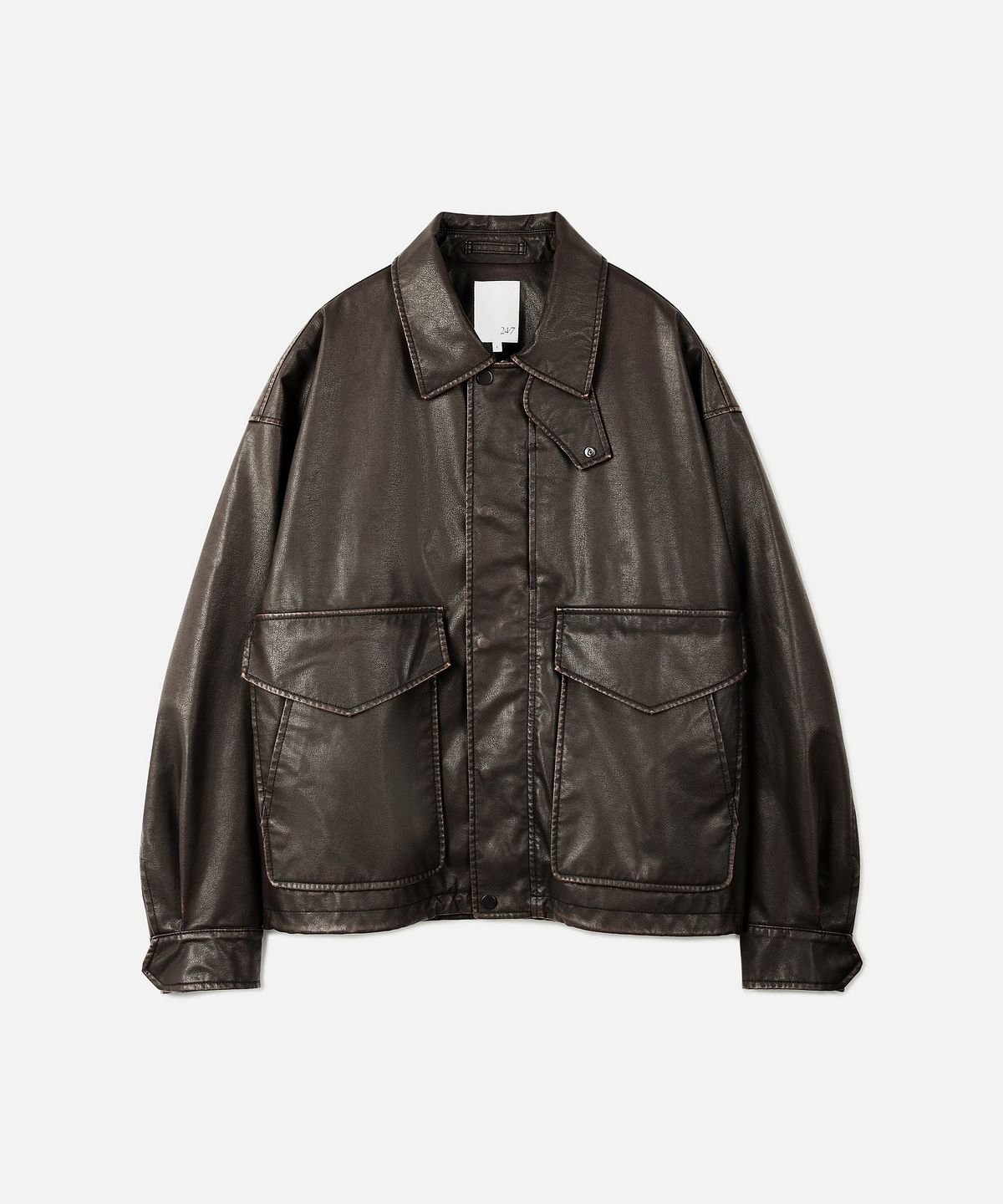 247시리즈(247SERIES) 레더 A-2 자켓 DARK BROWN