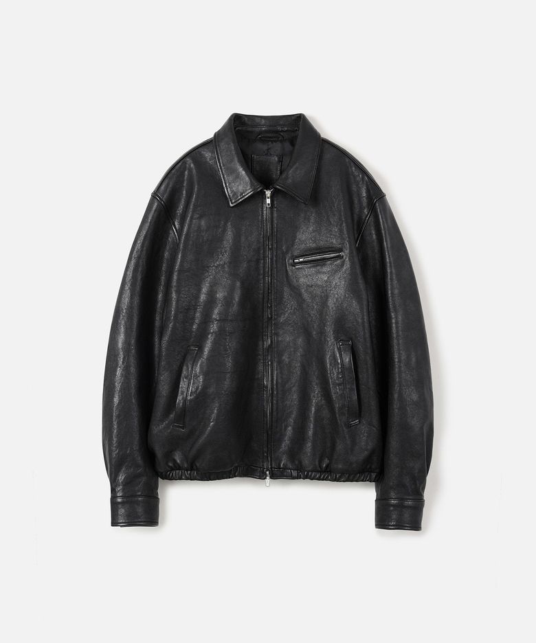 VEGETABLE LAMBSKIN 리얼 레더 자켓 BLACK