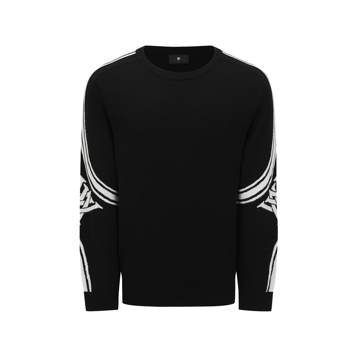 어뉴골프(ANEW GOLF) MEN LOGO SLEEVE CREWNECK SWEATER_BK