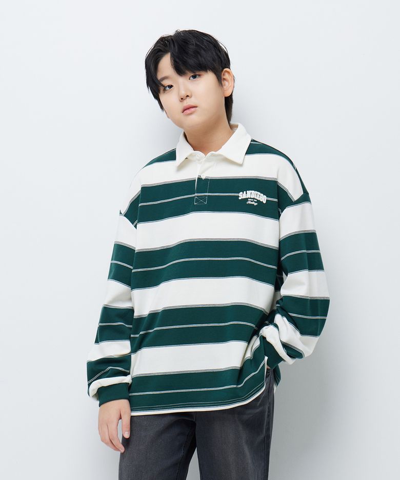 틴즈 더블페이스 스트라이프 카라 티셔츠_319(14580-031-605-09)