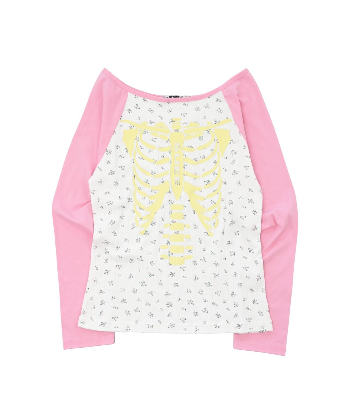셋업이엑스이(SETUP-EXE) SKELETON RAGLAN TOP / PINK