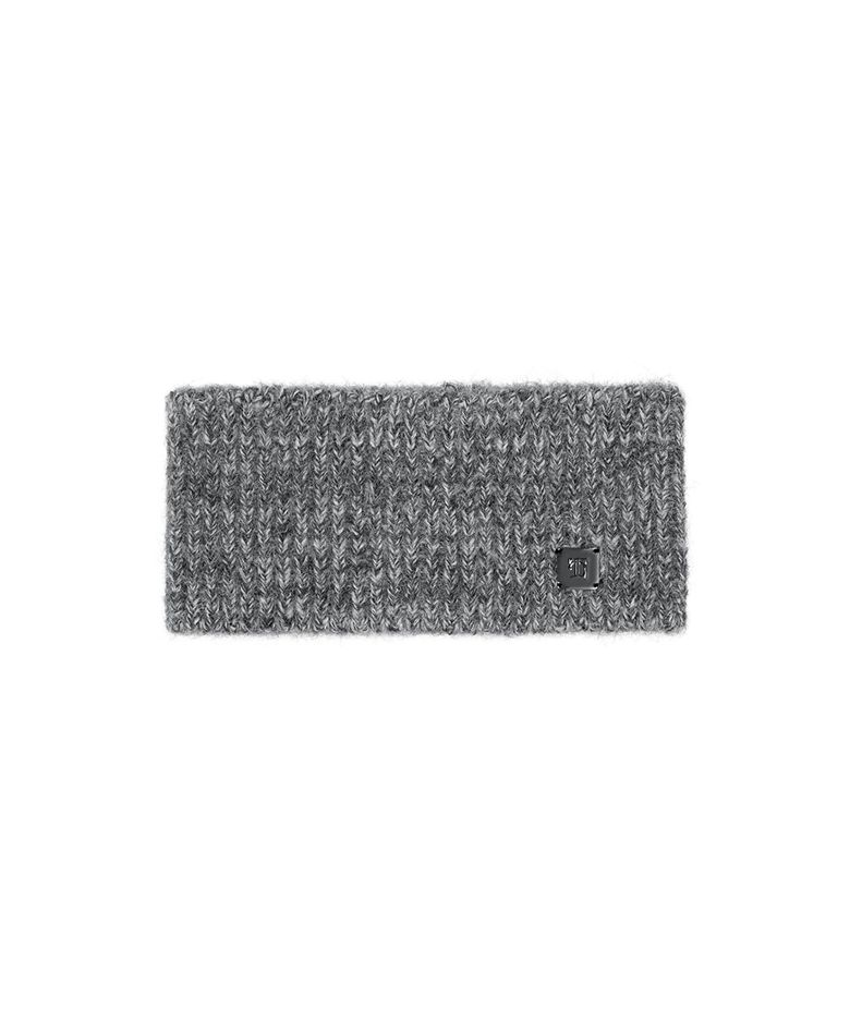 Fluffy Mixed Knit Hairband [ Charcoal ]
