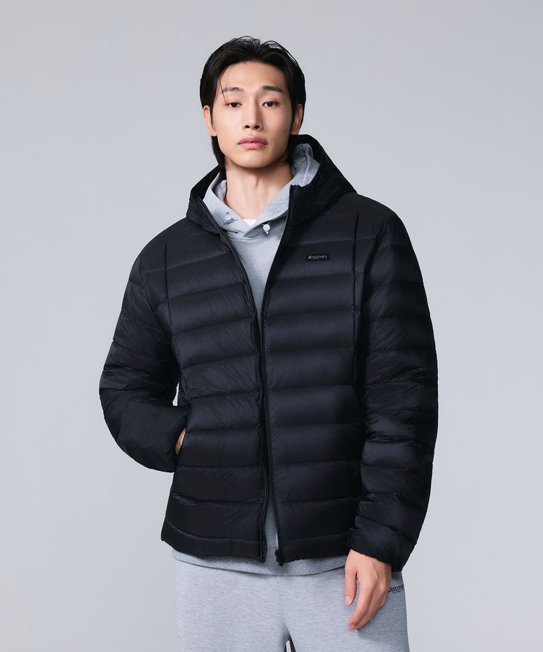 남성 올버트 후드 다운 경량패딩 (BLACK)