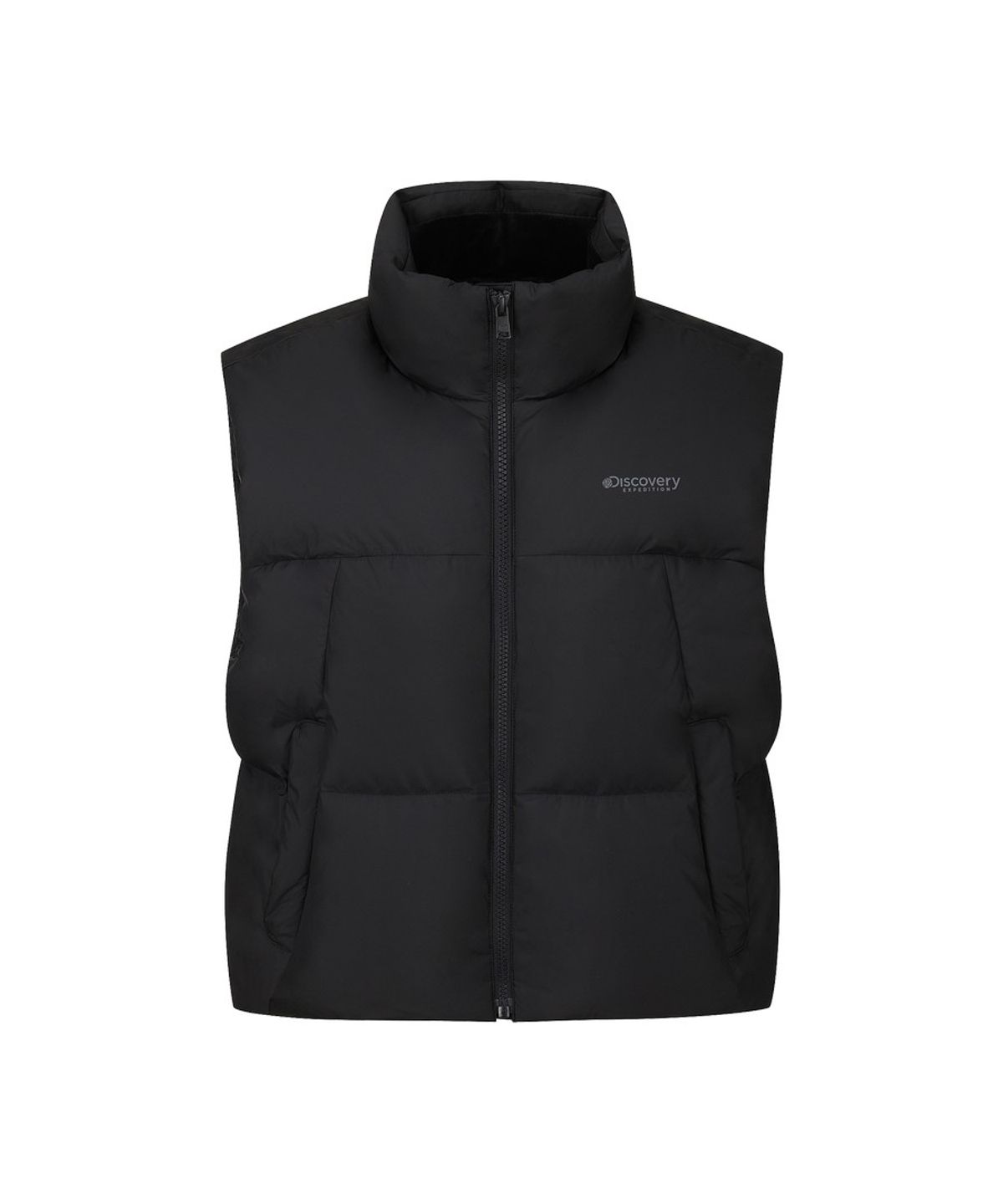 디스커버리 익스페디션(DISCOVERY EXPEDITION) 여성 올리브 크롭 다운 패딩베스트 (BLACK)