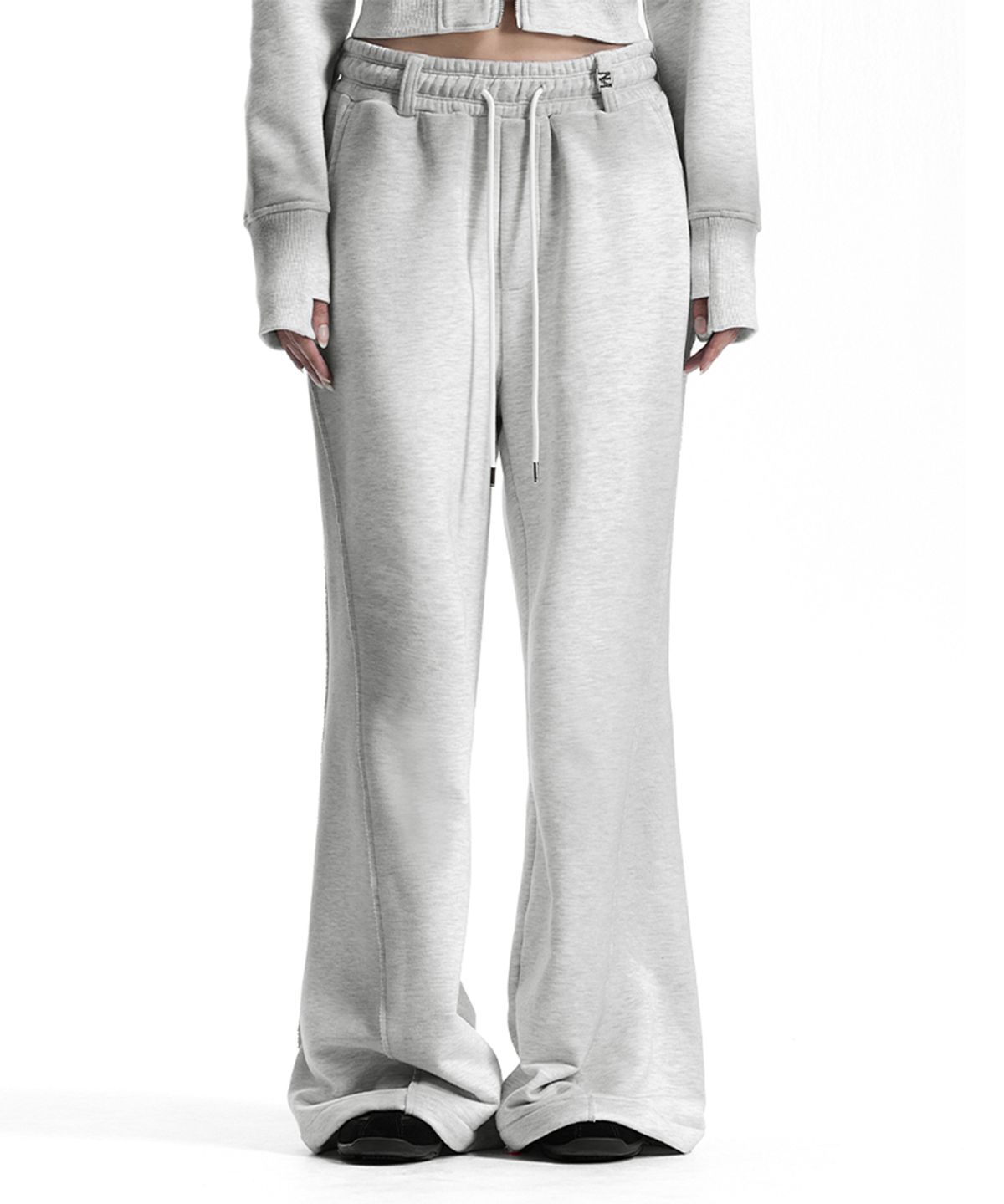 트리밍버드(TREEMINGBIRD) Brushed Detail Set-Up Sweat Pants [ Light Gray ]