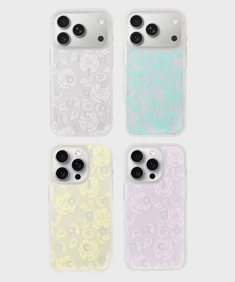 Logo Alphabet Rose Lace Soft Case (4color)_반투명 타입