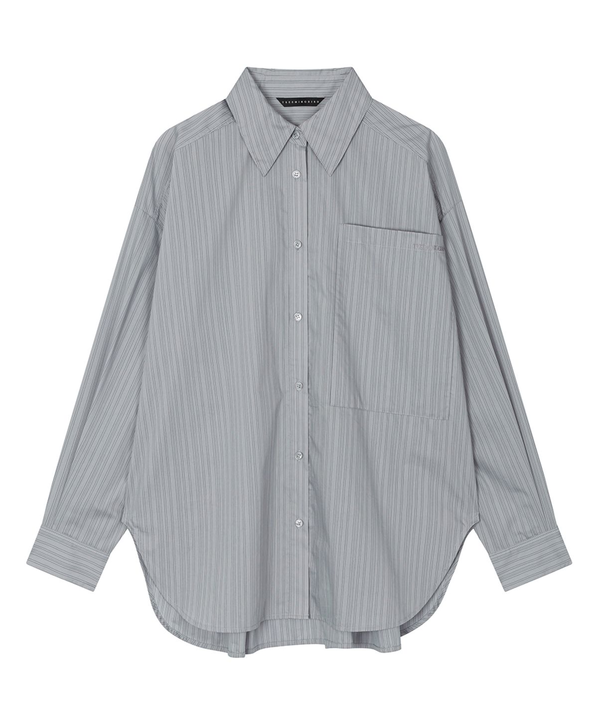트리밍버드(TREEMINGBIRD) New Multi Tuck Oversized Shirt [ Gray ]