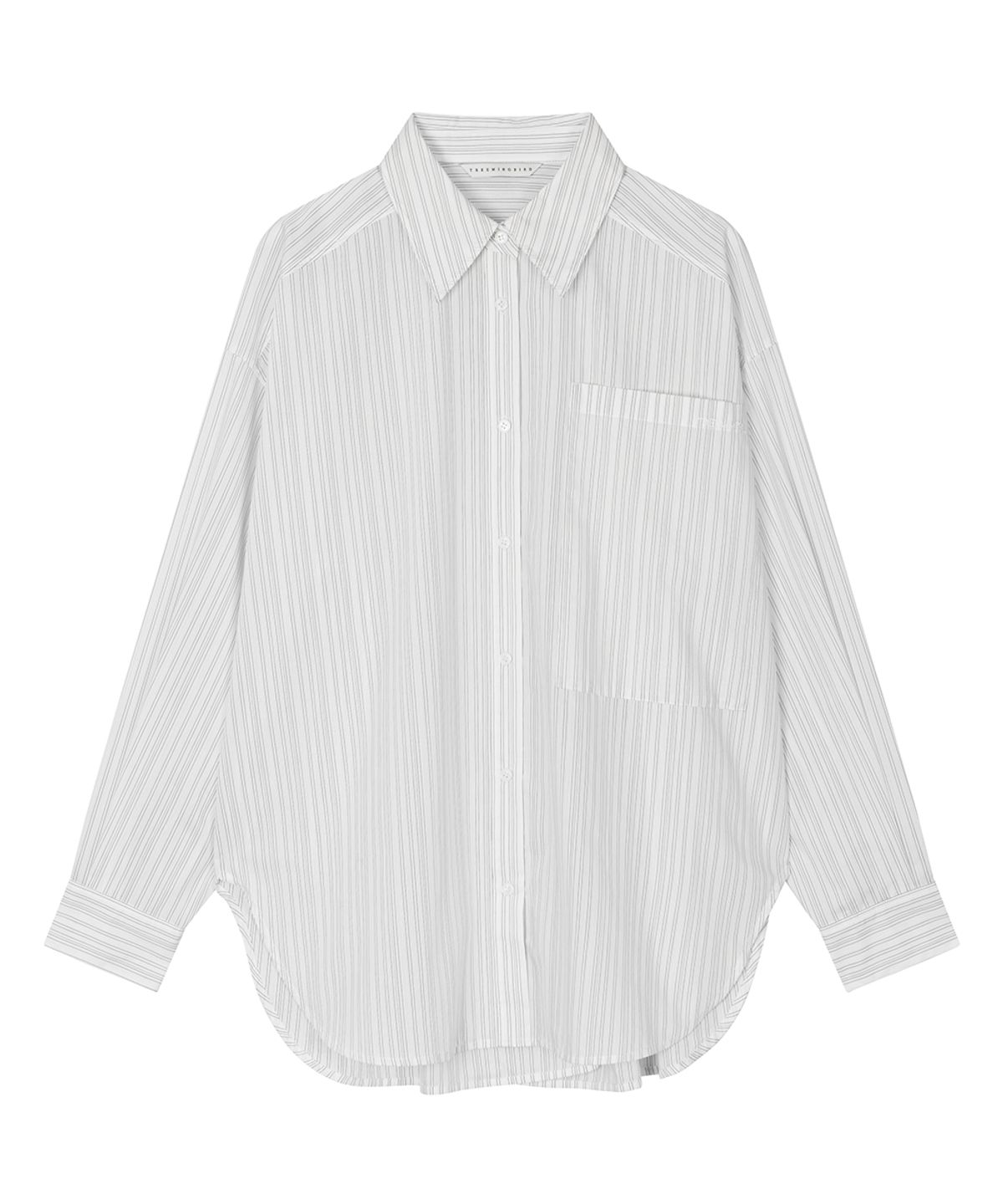 트리밍버드(TREEMINGBIRD) New Multi Tuck Oversized Shirt [ White ]