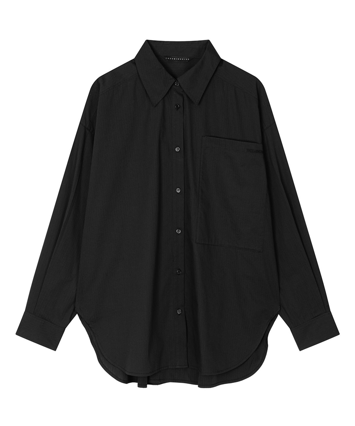 트리밍버드(TREEMINGBIRD) New Multi Tuck Oversized Shirt [ Black ]
