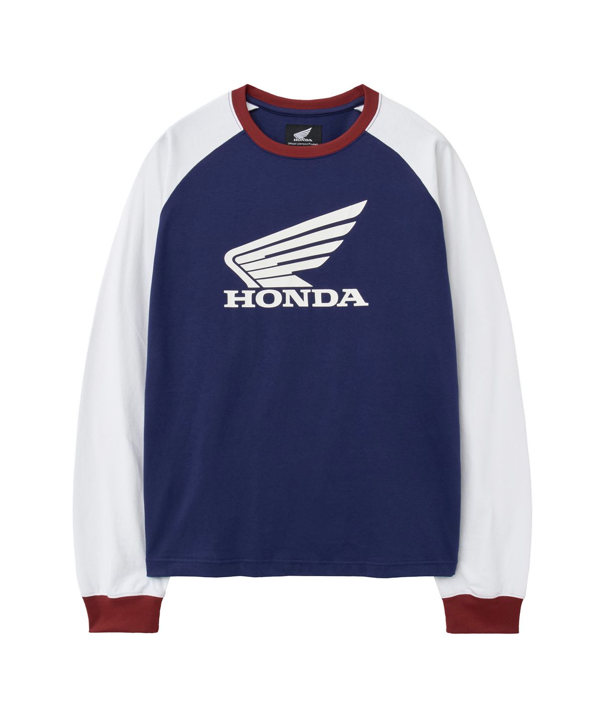 핍스 모터사이클(PHYPS MOTORCYCLE) Tri Color Raglan Long Sleeve Navy