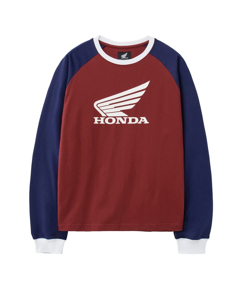 Tri Color Raglan Long Sleeve Red
