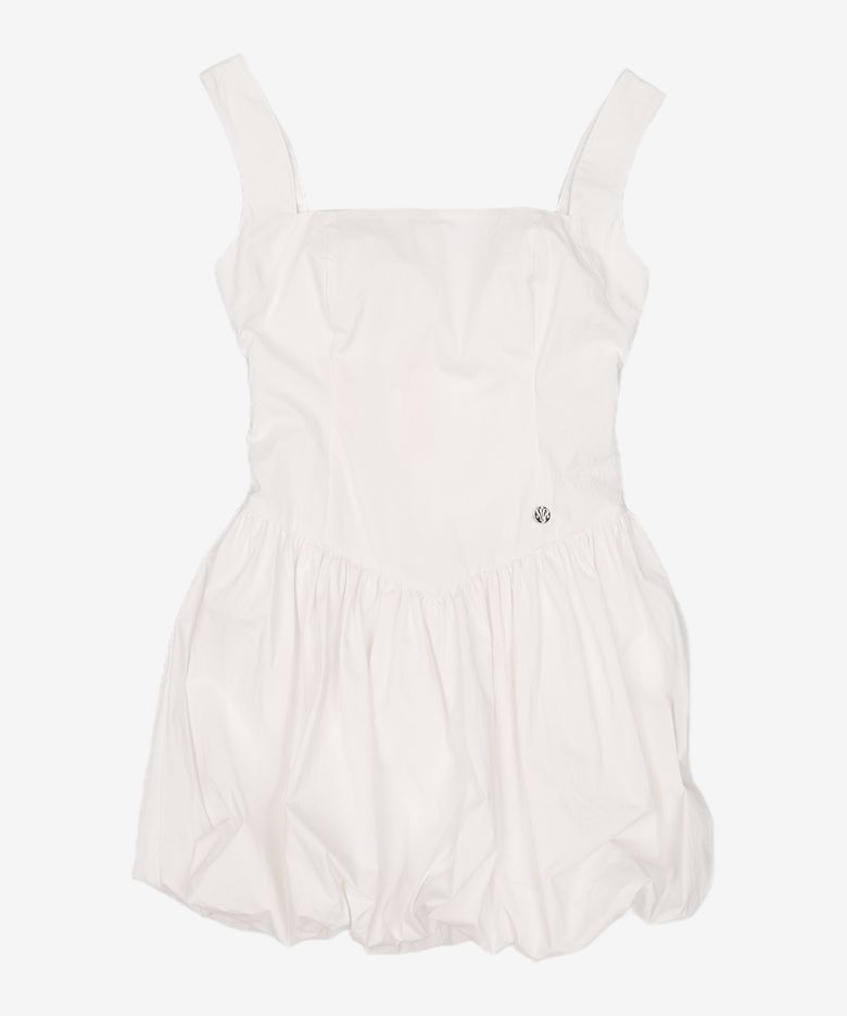 SQUARE NECK SLEVELESS DRESS WHITE M