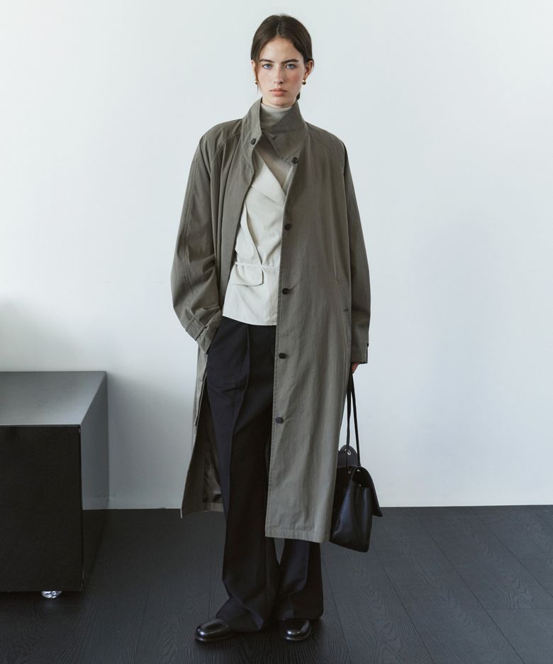 SIOT4205 필드 트렌치 롱 코트_Khaki gray