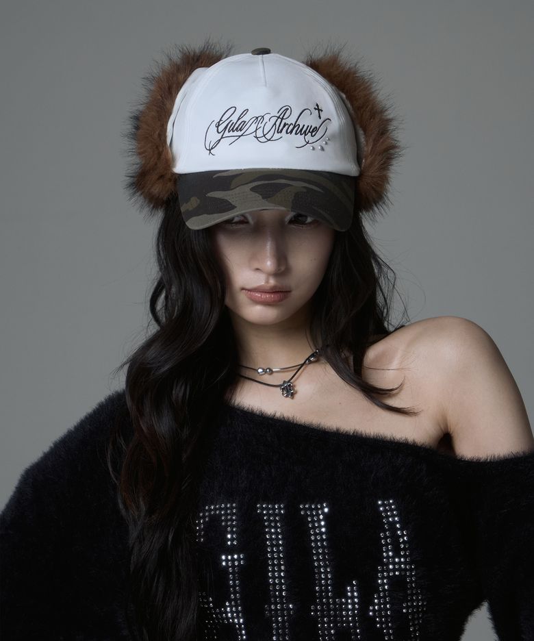 TWO TONE FUR LETTERING LOGO CAP_CAMO