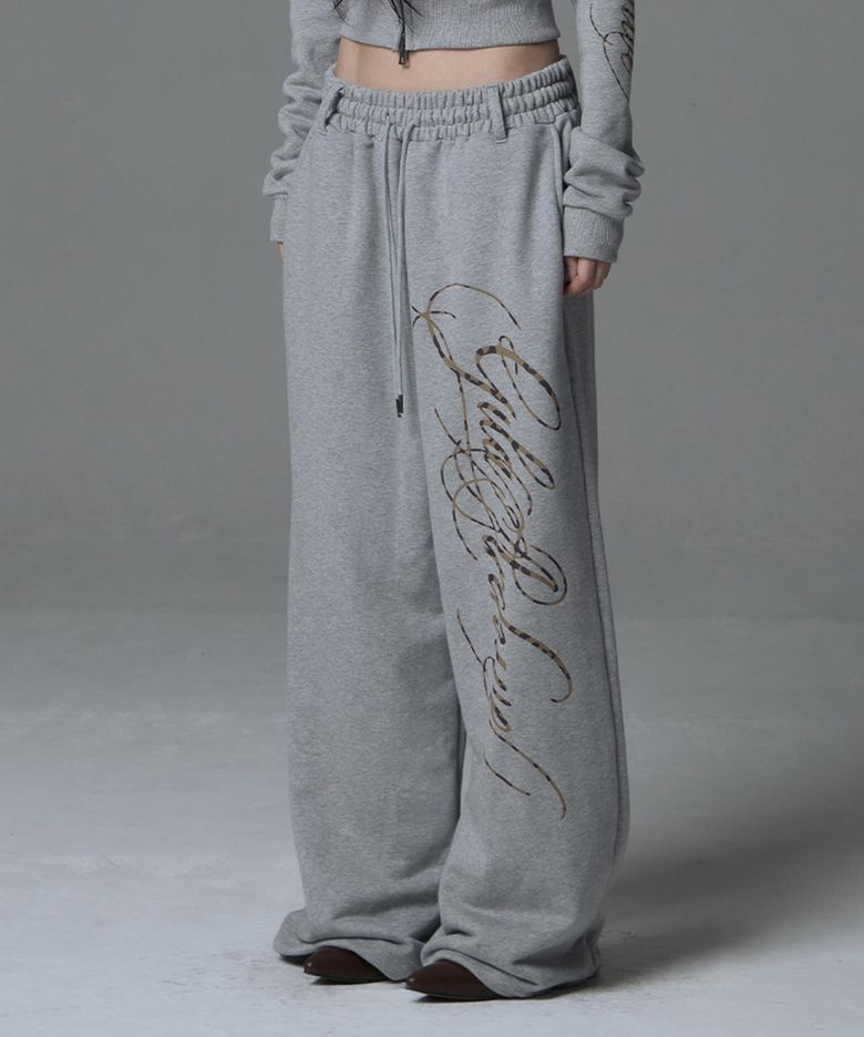 SIDE LETTERING LOGO SWEAT PANTS_GREY