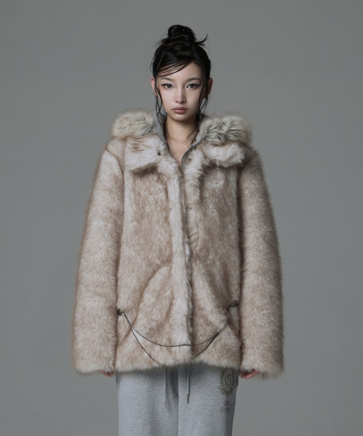 길라아카이브(GILAARCHIVE) NAPOLEON FUR JACKET_IVORY