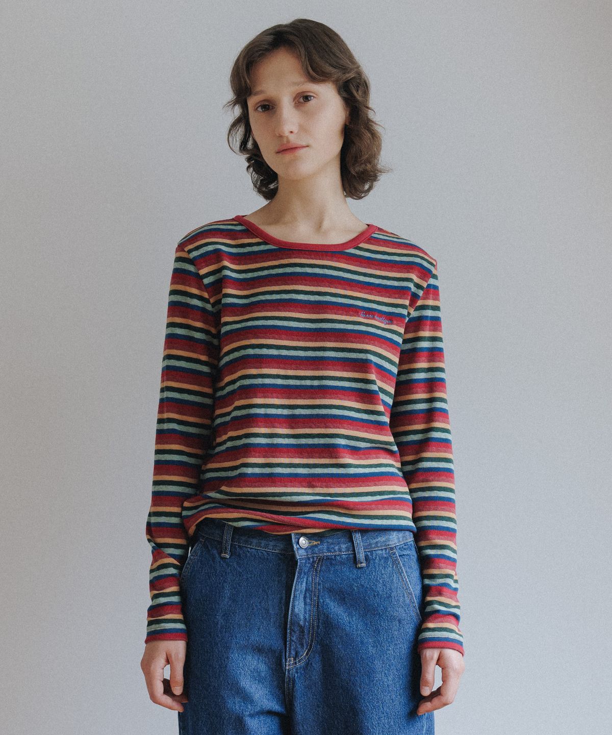 시엔느(SIENNE) Sally Stripe Top (Red)