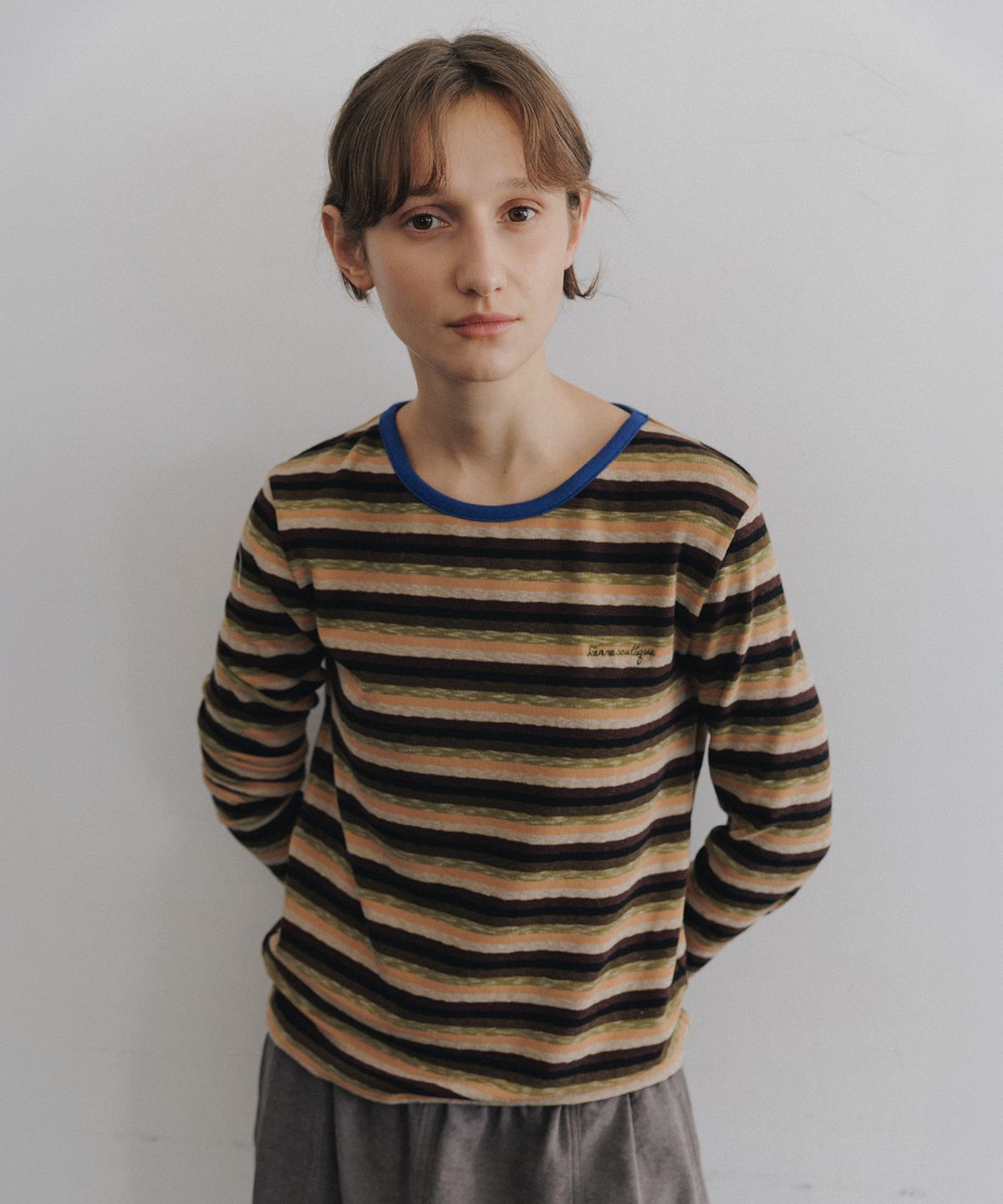 시엔느(SIENNE) Sally Stripe Top (Brown)