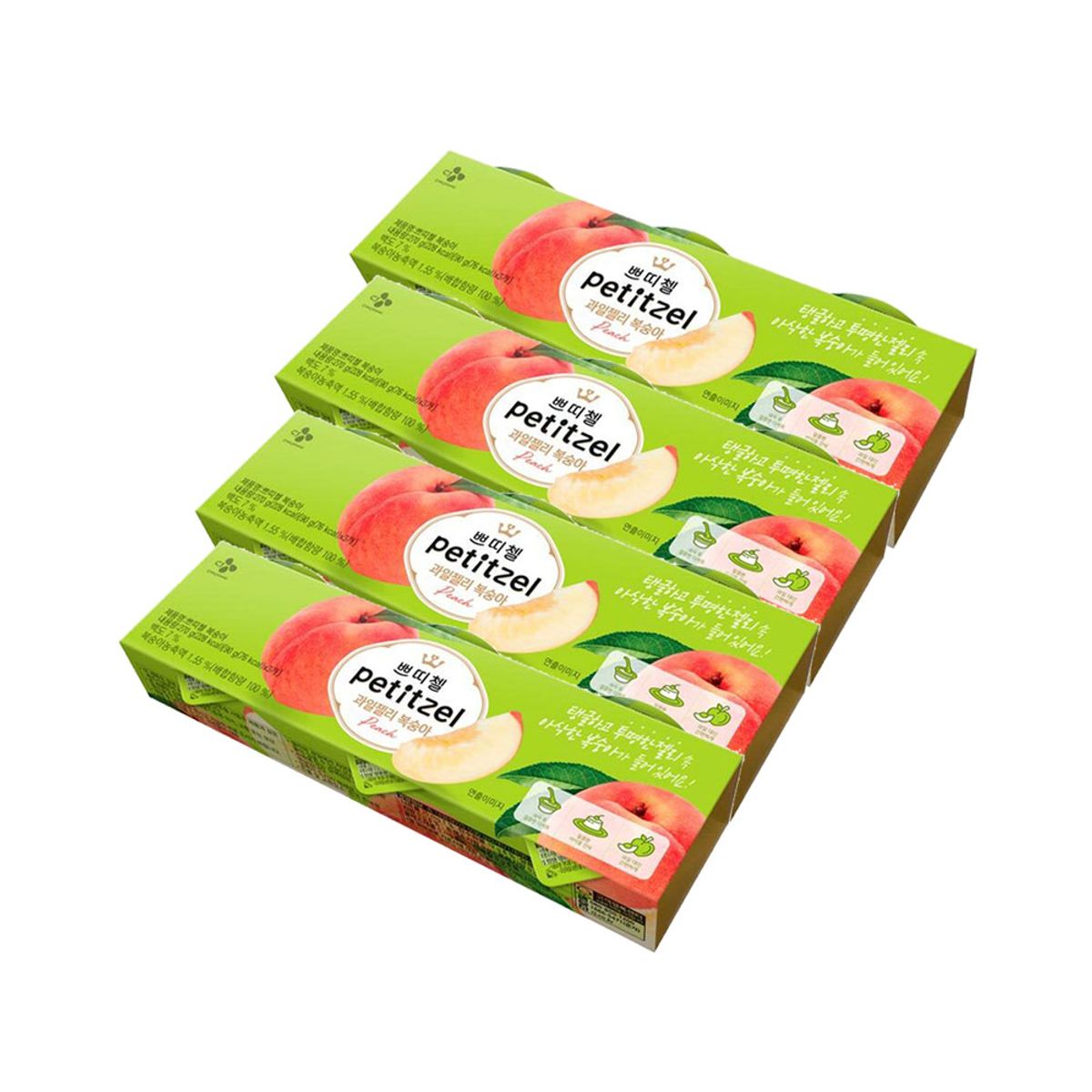 CJ제일제당(CJCHEILJEDANG) 쁘띠첼 복숭아 푸딩 과일젤리 90g 3개입 x4개(총 12개)