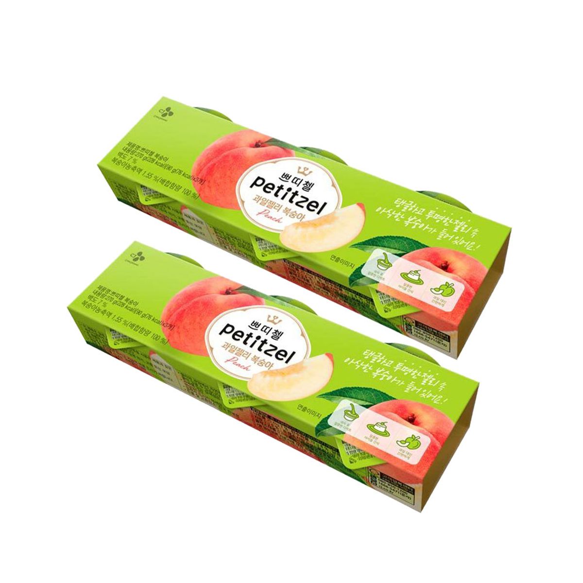 CJ제일제당(CJCHEILJEDANG) 쁘띠첼 복숭아 푸딩 과일젤리 90g 3개입 x2개(총 6개)