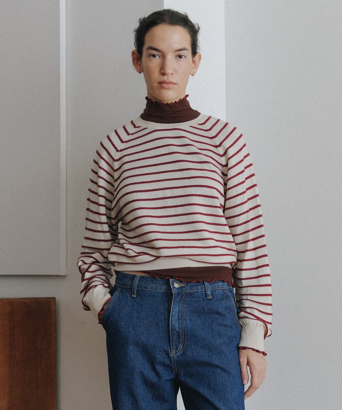 시엔느(SIENNE) Another Wool Stripe Knit (Cream)