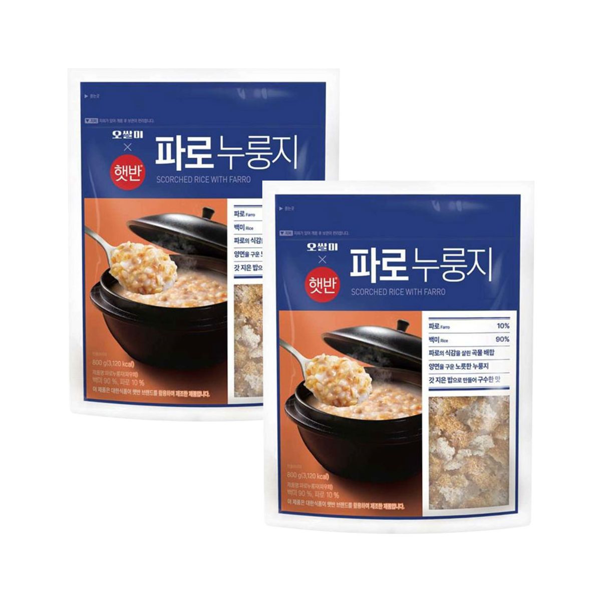 CJ제일제당(CJCHEILJEDANG) 햇반 오쌀미X햇반 파로누룽지 800g x2개