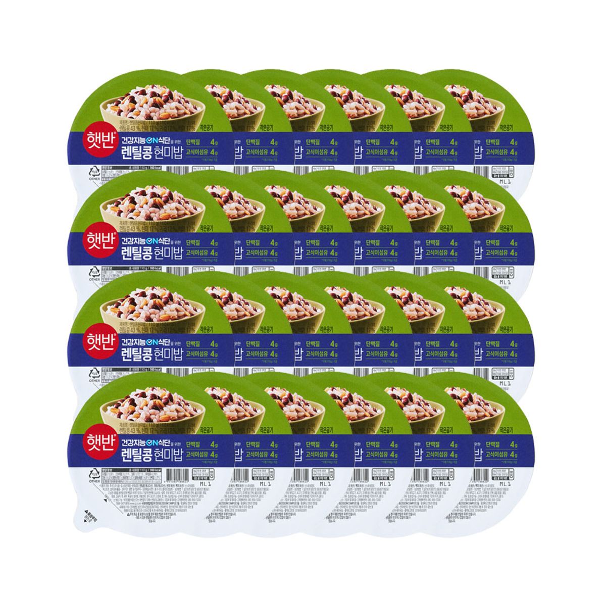 CJ제일제당(CJCHEILJEDANG) 햇반 렌틸콩 현미밥 110g x24개