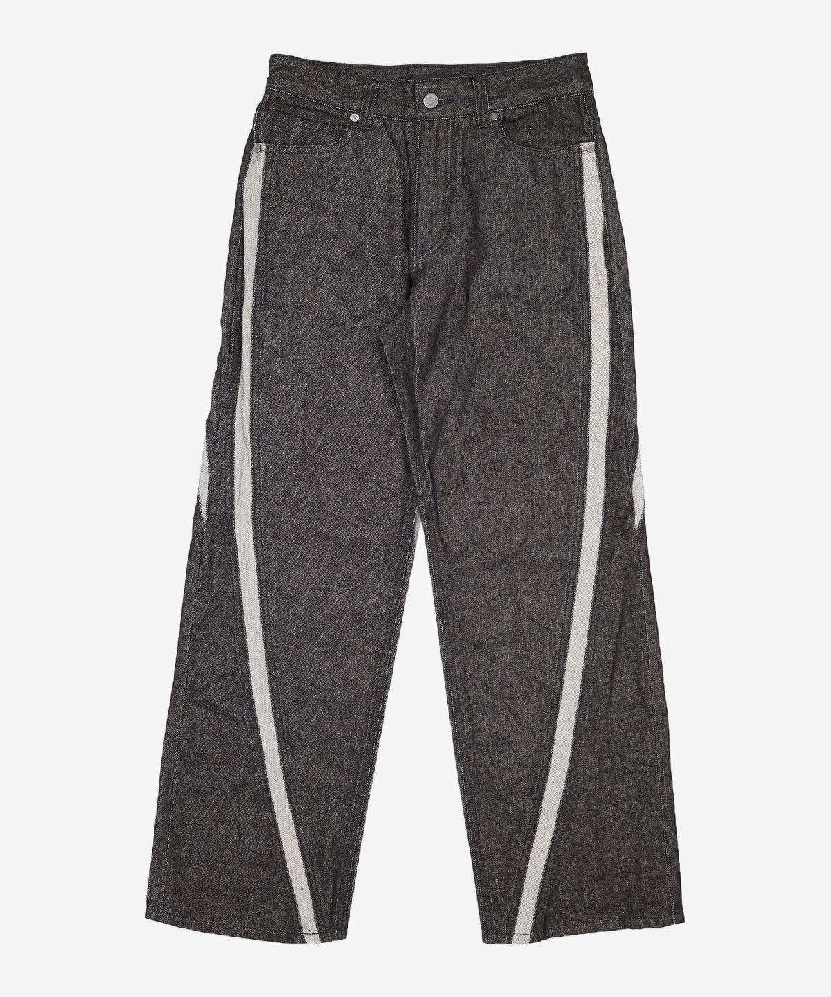 애드오프(ADDOFF) WAVE CURL LINE WIDE DENIM PANTS BLACK 46