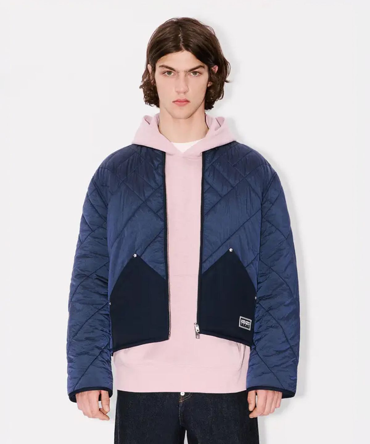 겐조(KENZO) 남성 위브 퀼티드 자켓_K256AMDW01DBX