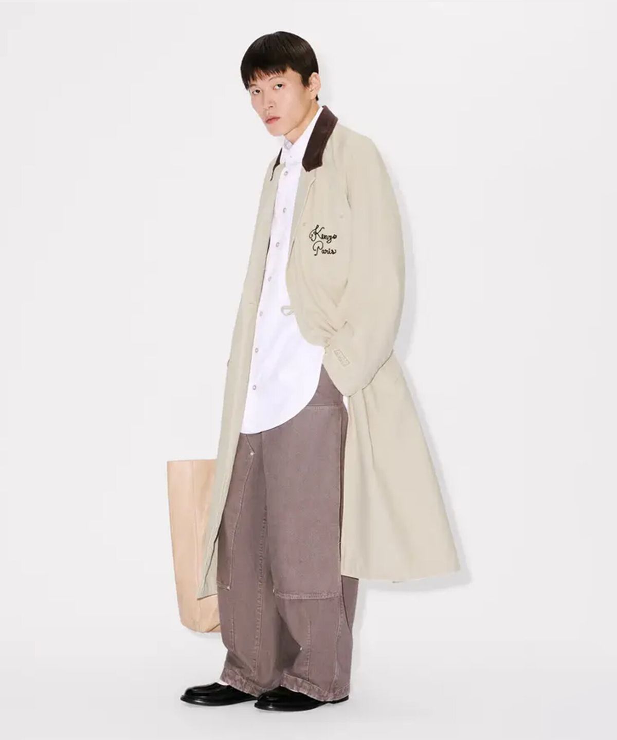 겐조(KENZO) 남성 25FW 겐조 파리 체인 스티치 랩 코트_K256AMC101IVJ