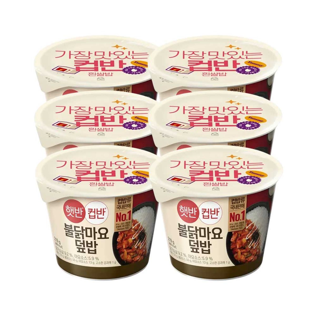 CJ제일제당(CJCHEILJEDANG) 햇반 컵반 컵밥 불닭마요덮밥 219g x6개