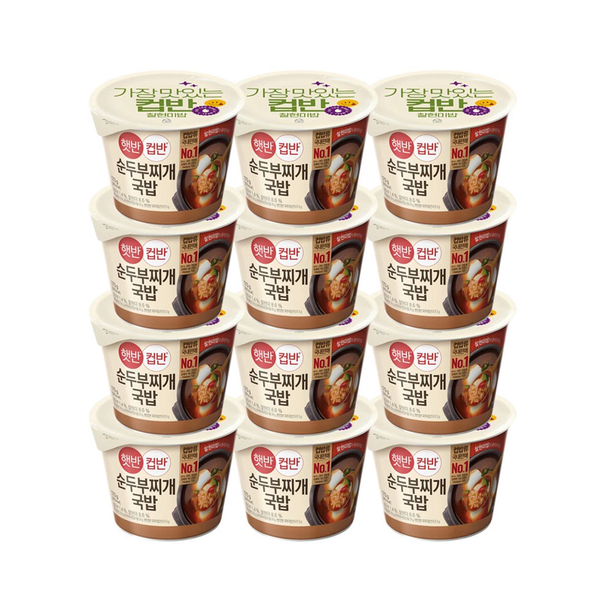 CJ제일제당(CJCHEILJEDANG) 햇반 컵반 컵밥 순두부찌개국밥 173g x12개