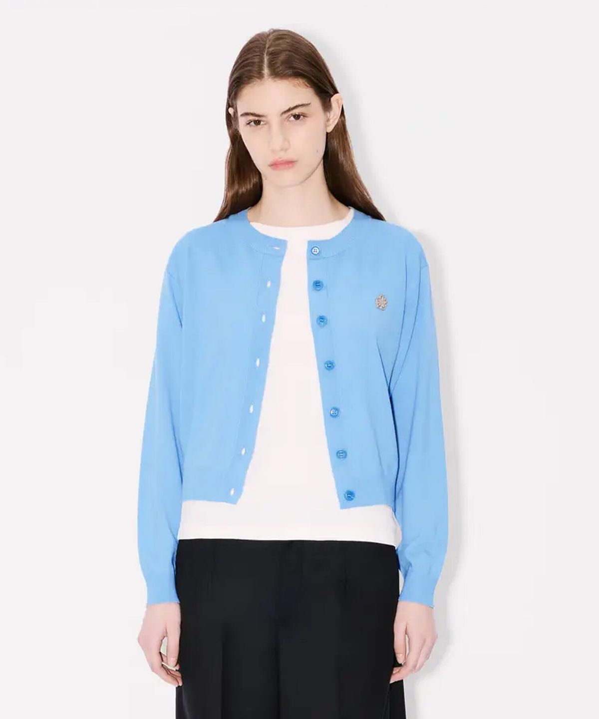 겐조(KENZO) 여성 RWS 보케 플라워 크레스트 크루넥 가디건_K256AWG601LBX