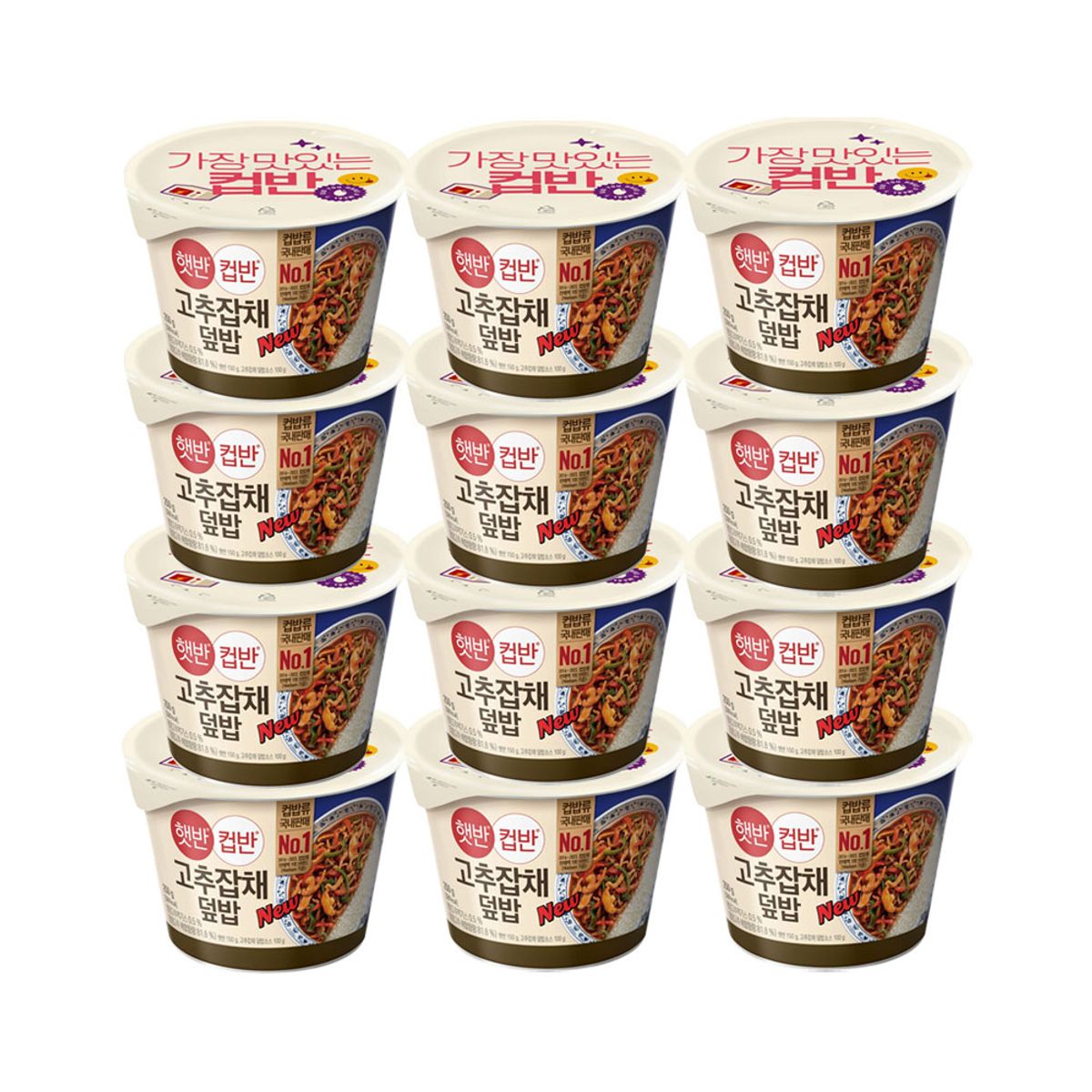 CJ제일제당(CJCHEILJEDANG) 햇반 컵반 컵밥 고추잡채덮밥 250g x12개