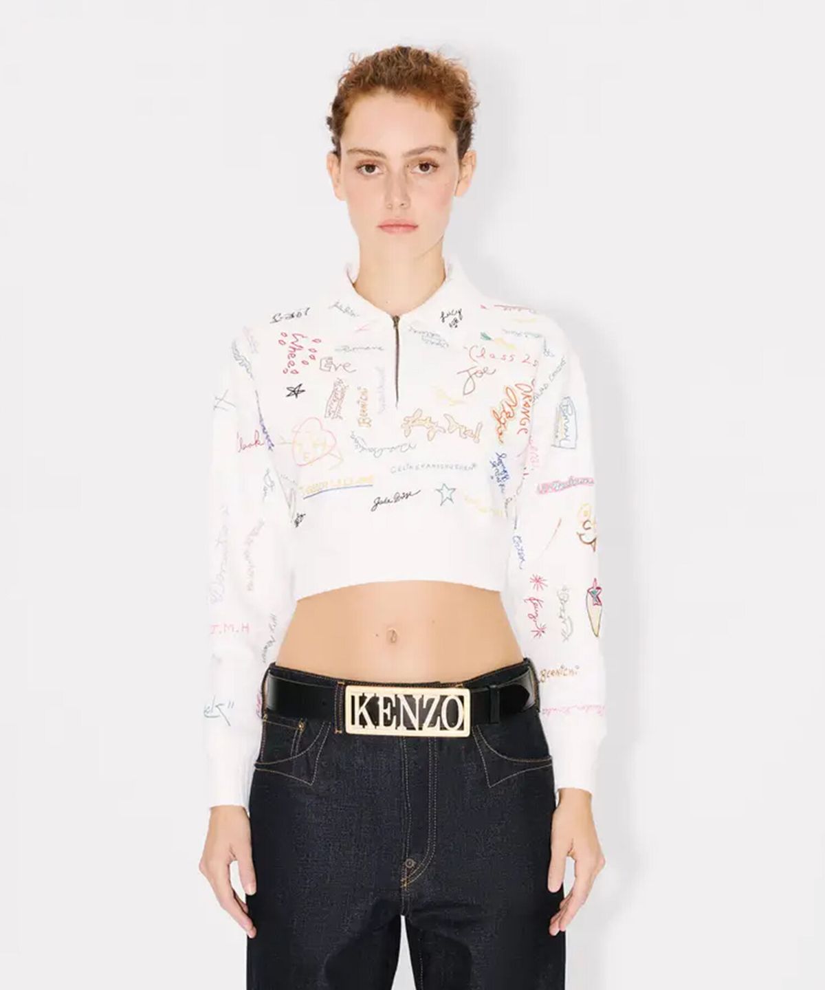 겐조(KENZO) 여성 26FW 그래듀에이션 폴로 스웻셔츠_K256AWWR02WHX