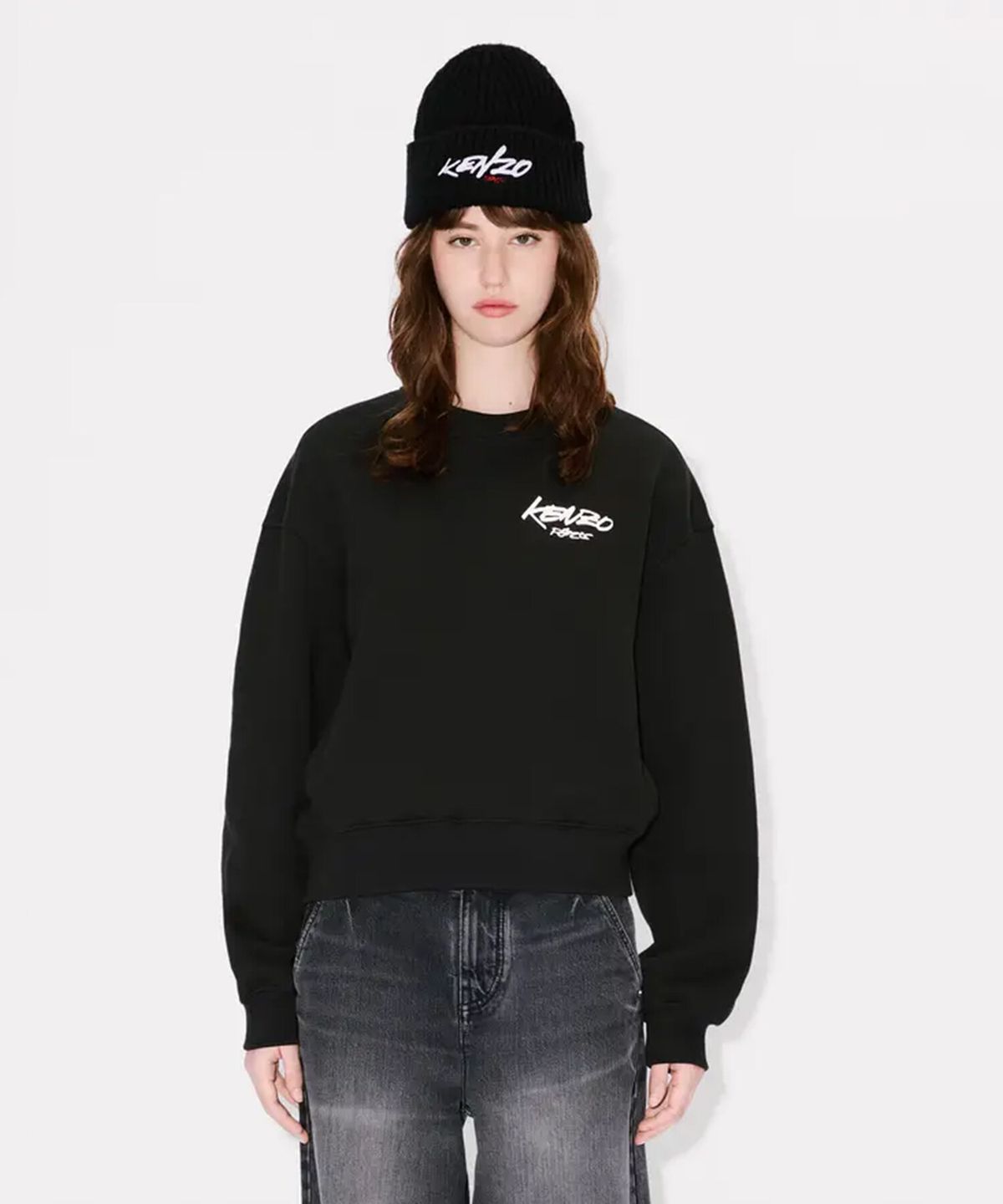 겐조(KENZO) 여성 퓨츄라 오버사이즈 코쿤 스웻셔츠_K256AWWF01BKX
