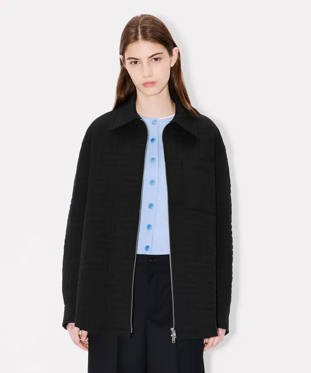 겐조(KENZO) 여성 위브 퀼티드 블루종_K256AWUW01BKX