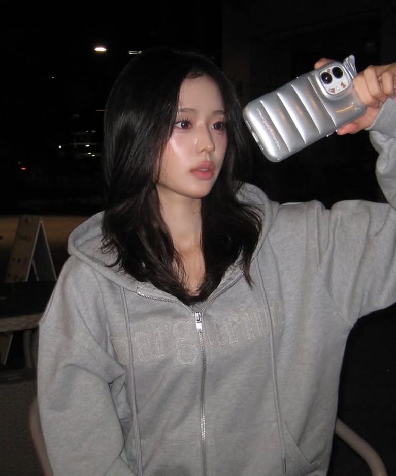 마가린 아플리케 루즈 투웨이 지퍼 후드집업 그레이