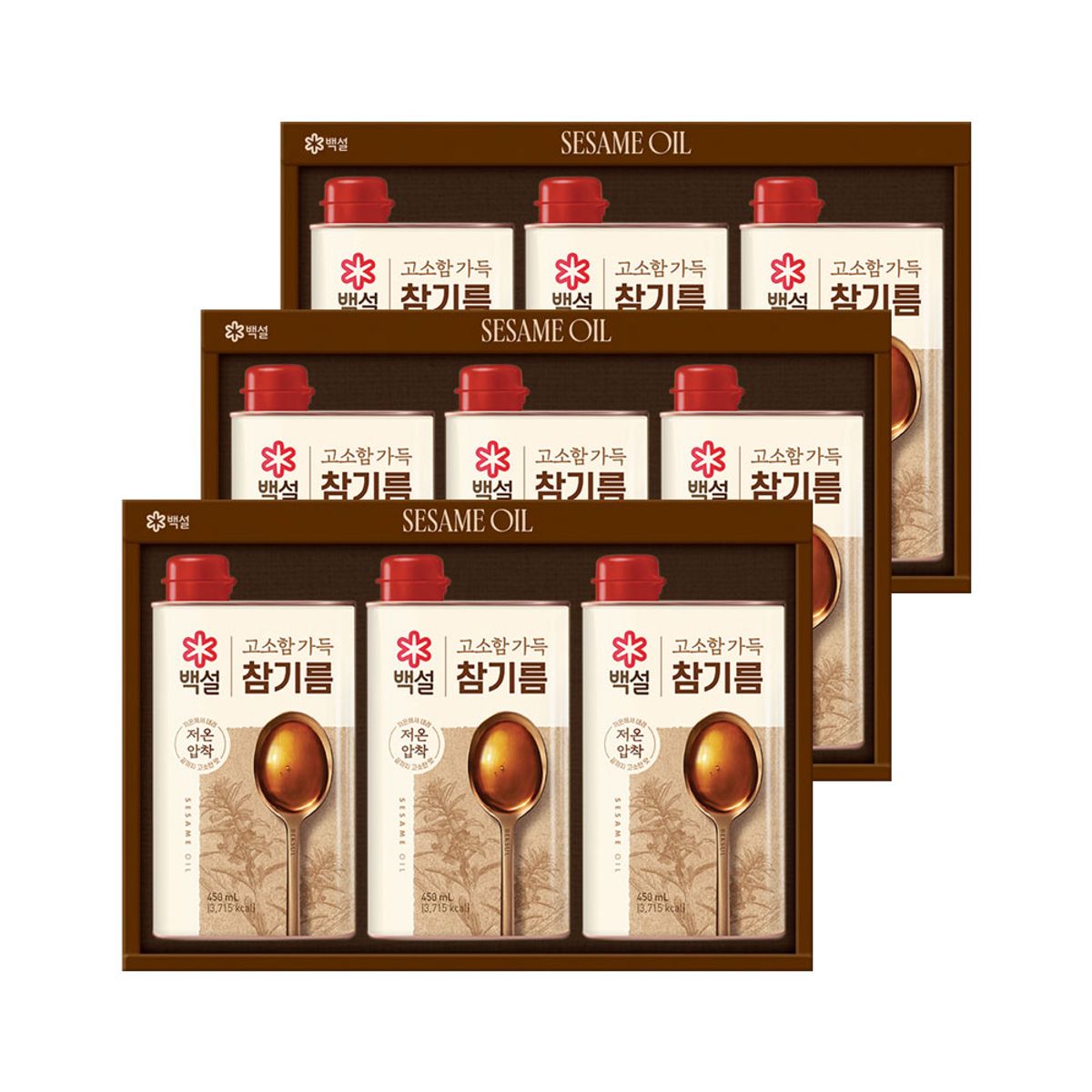 CJ제일제당(CJCHEILJEDANG) [CJ 선물세트] 백설 고소한 참기름 1호 3개 쇼핑백포함