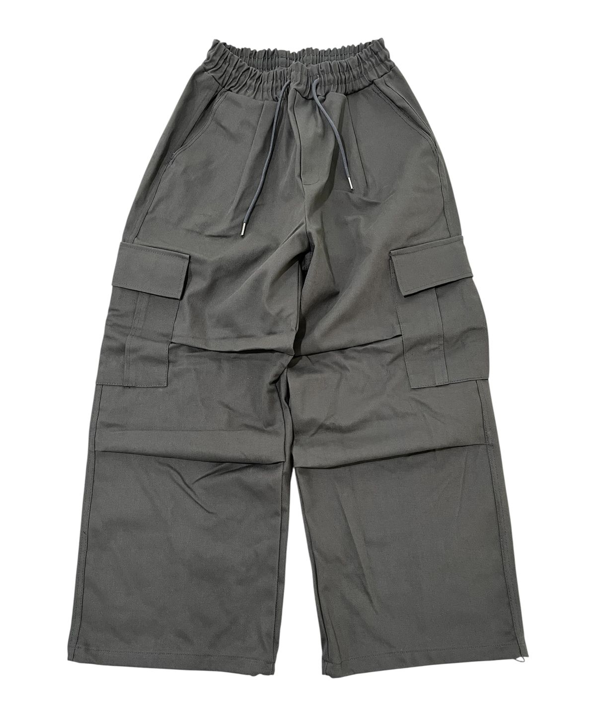 스케이터락(SK8ER ROCK) Cotton Knee Tuck Cargo Wide Pants (Dark gray)