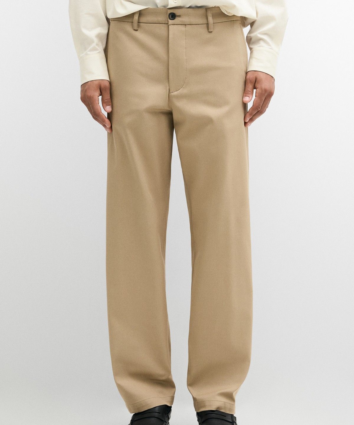 마시모두띠(MASSIMO DUTTI) 코튼 블렌드 스트레이트 핏 팬츠
