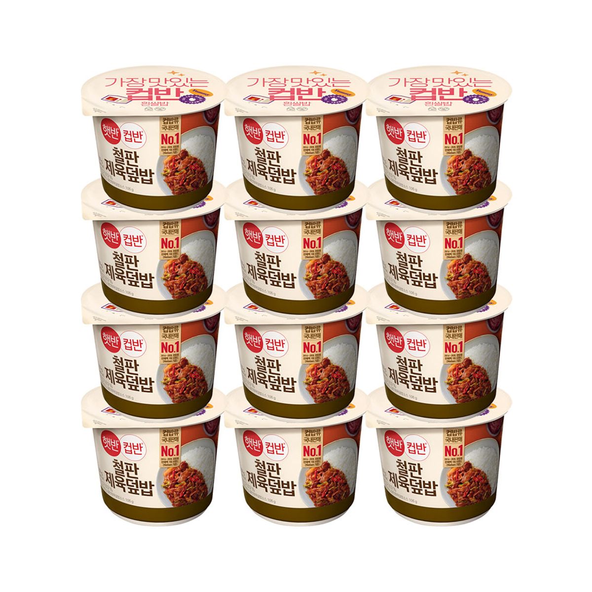 CJ제일제당(CJCHEILJEDANG) 햇반 컵반 컵밥 철판제육덮밥 256g x12개
