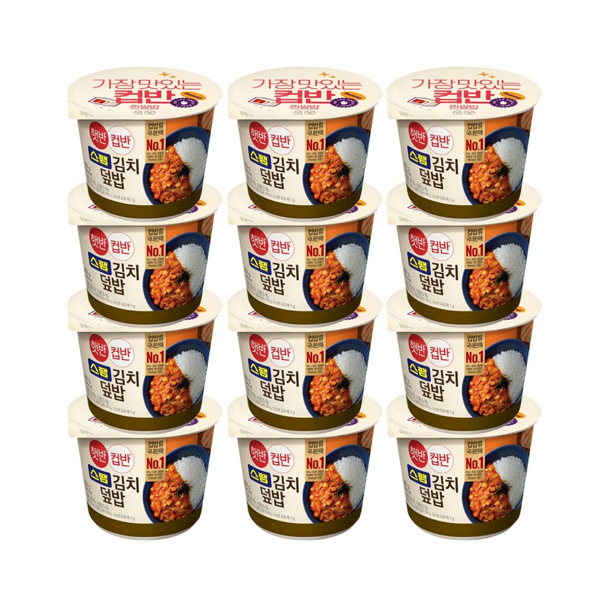 CJ제일제당(CJCHEILJEDANG) 햇반 컵반 컵밥 스팸김치덮밥 251g x12개