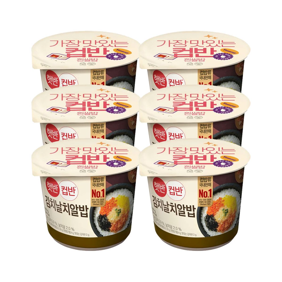 CJ제일제당(CJCHEILJEDANG) 햇반 컵반 컵밥 김치날치알밥 188g x6개