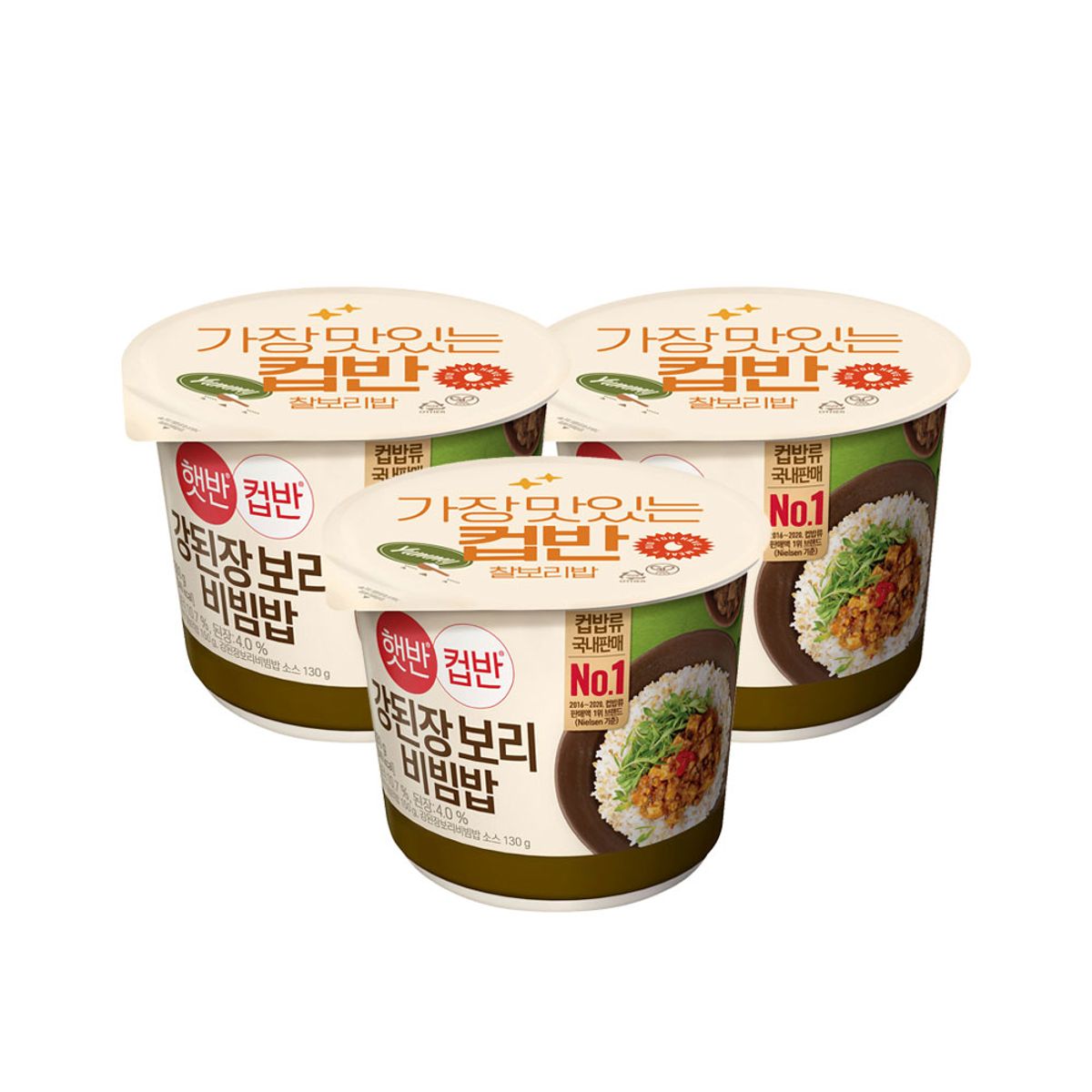 CJ제일제당(CJCHEILJEDANG) 햇반 컵반 컵밥 강된장보리비빔밥 280g x3개