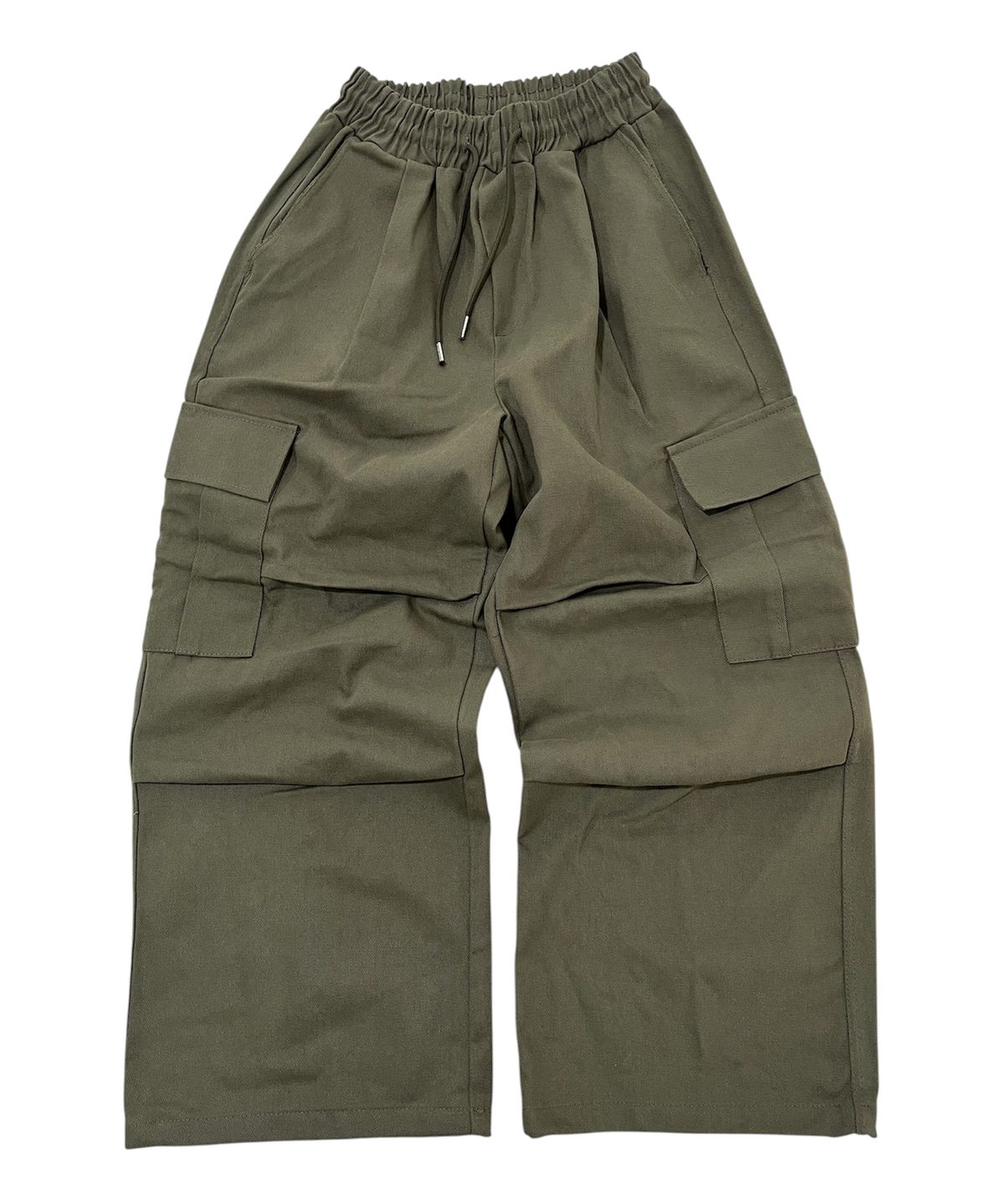 스케이터락(SK8ER ROCK) Cotton Knee Tuck Cargo Wide Pants (Khaki)