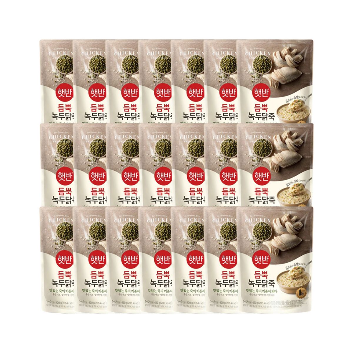 CJ제일제당(CJCHEILJEDANG) 햇반죽 듬뿍 녹두닭죽 420g x21개